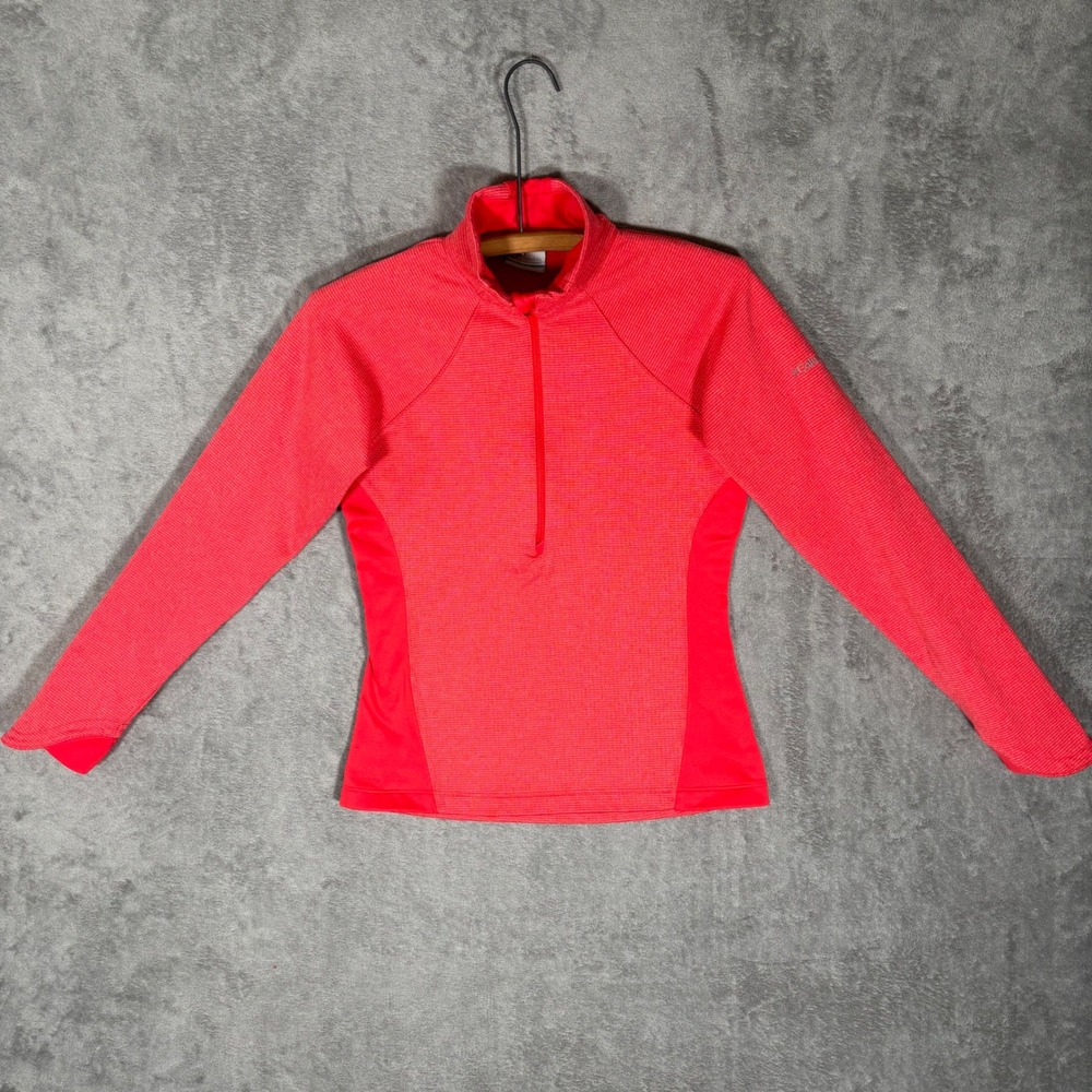 Columbia Womens XS Coral Pink Quarter Zip Pullover Textured Activewear Top